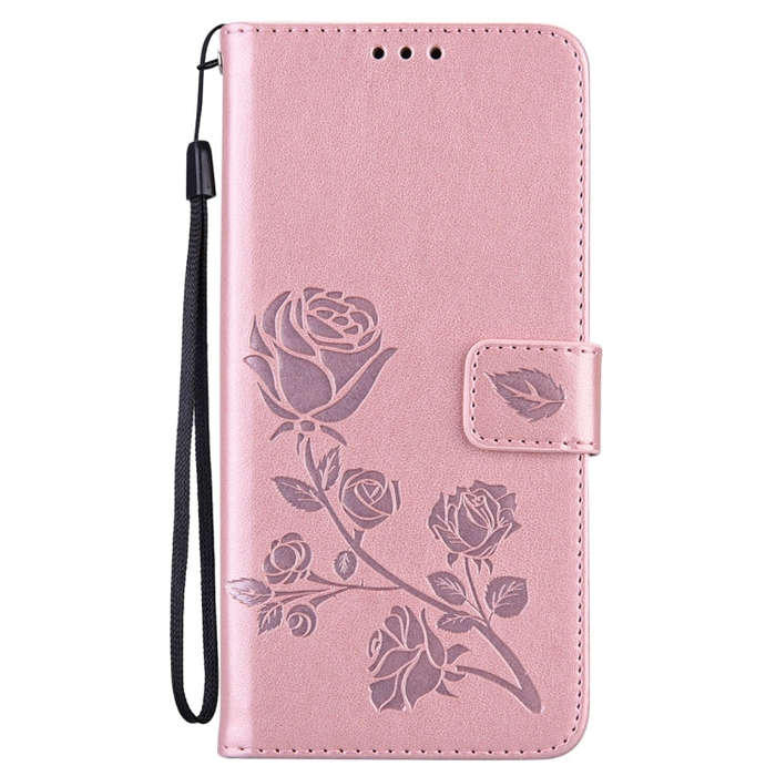 For Honor X7/Play 30 Plus Rose Embossed Flip PU Leather Phone Case(Rose Gold)