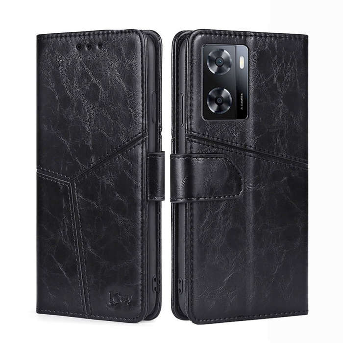 For OnePlus Nord N20 SE 4G Geometric Stitching Leather Phone Case(Black)