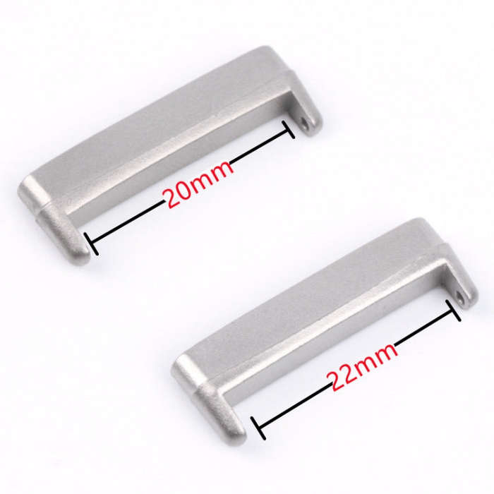 For Fitbit Versa 4 / Sense 2 1 Pair Universal Metal Watch Band Connectors(Silver)