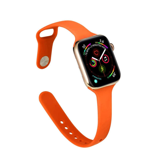 For Apple Watch 5/4 40mm & 3/2/1 38mm Thin Silicone Watch Band(Orange)