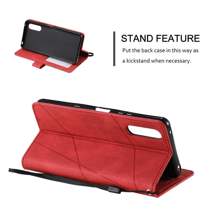 For Sony Xperia 1 IV Skin Feel Splicing Leather Phone Case(Red)