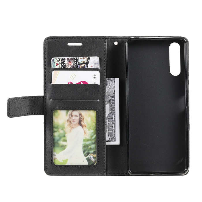 For Sony Xperia 1 IV Skin Feel Splicing Leather Phone Case(Black)