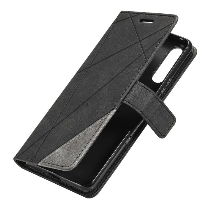 For Sony Xperia 1 IV Skin Feel Splicing Leather Phone Case(Black)