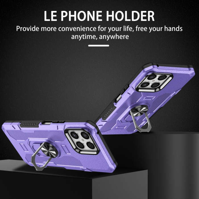 For Honor X8 Ring Holder Armor Hybrid Phone Case(Purple)