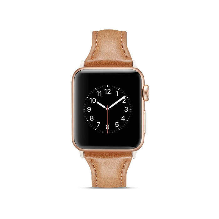 For Apple Watch 5/4 40mm & 3/2/1 38mm Thin Leather Watch Band(Brown)