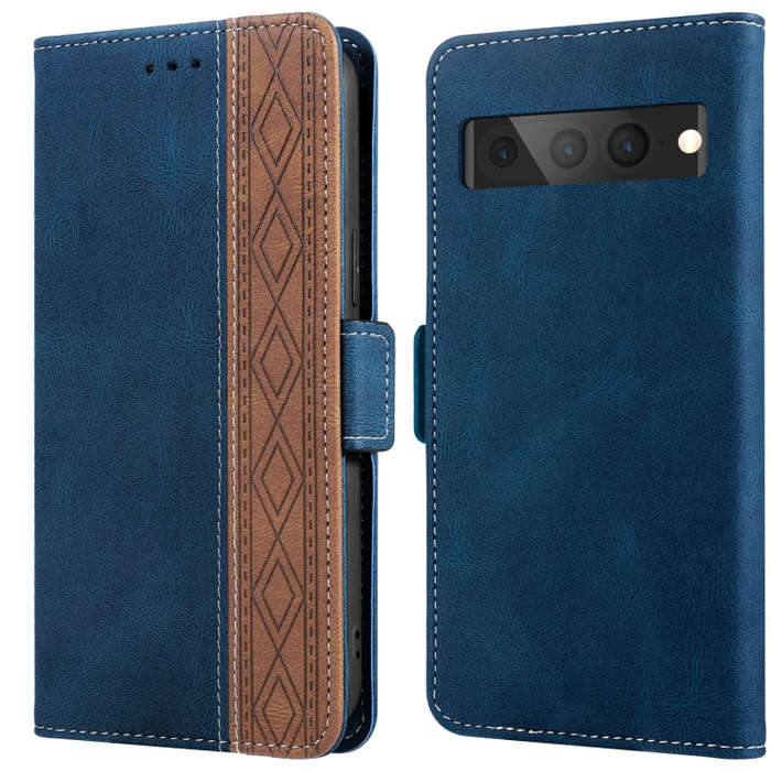 For Google Pixel 7 Pro Stitching Side-Magnetic RFID Leather Phone Case(Royal Blue)