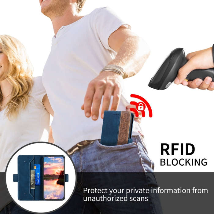For Google Pixel 7 Pro Stitching Side-Magnetic RFID Leather Phone Case(Royal Blue)