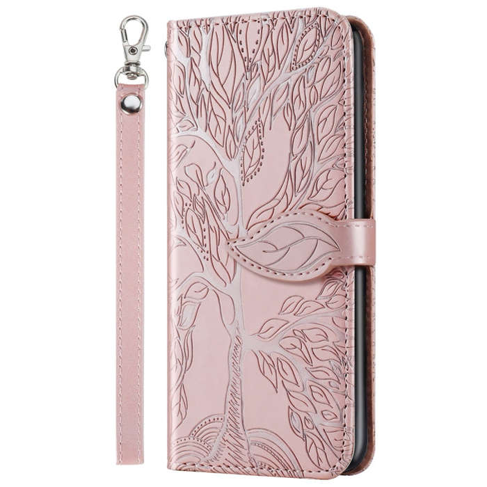 For Google Pixel 7 Life Tree Embossing Pattern Horizontal Flip Leather Phone Case(Rose Gold)