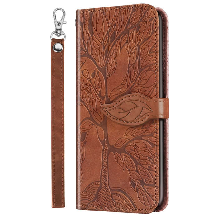 For Google Pixel 7 Pro Life Tree Embossing Pattern Horizontal Flip Leather Phone Case(Brown)