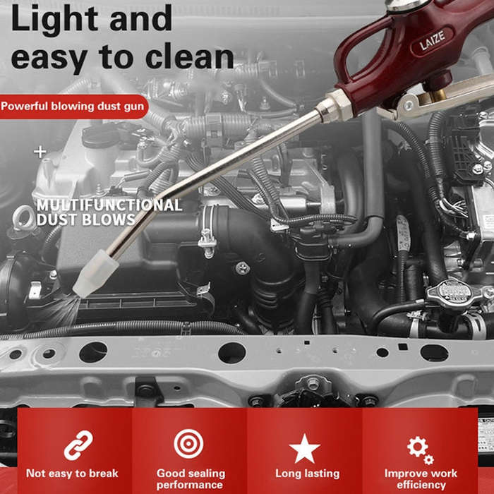 LAIZE Aluminum Alloy Cleaning Dust Removing Gun Strong Blow Dust Gun(Wine Red)