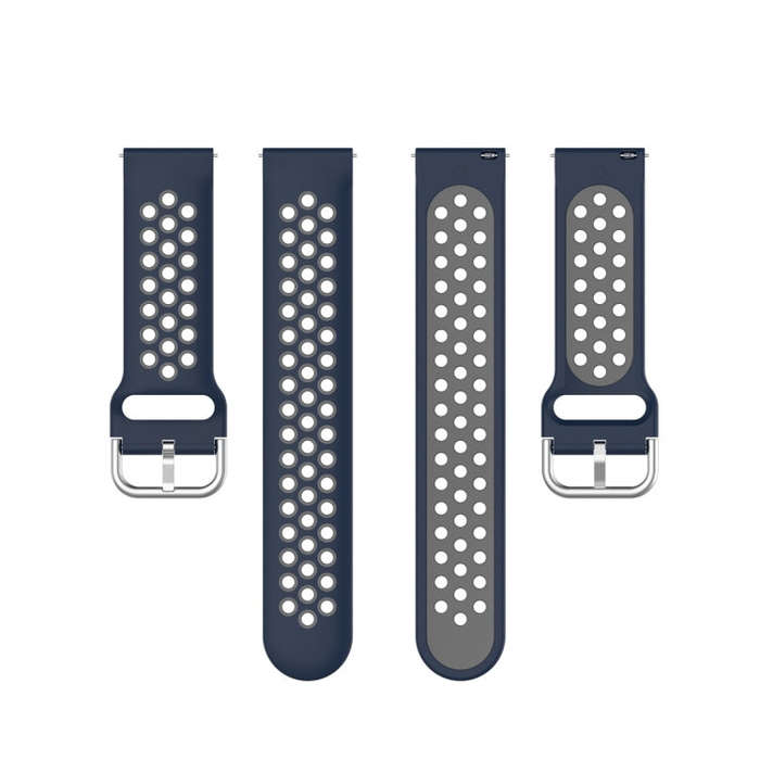 For Galaxy Watch Active2 / Active 20mm Clasp Two Color Sport Watch Band(Blue + Grey)
