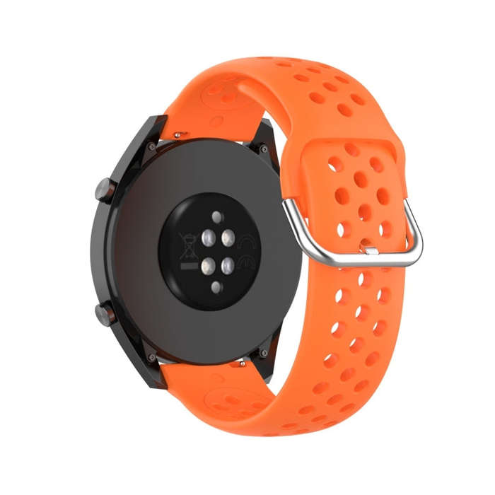 For Huawei Watch GT 46mm / 42mm / GT2 46mm 22mm Clasp Solid Color Sport Watch Band(Orange)