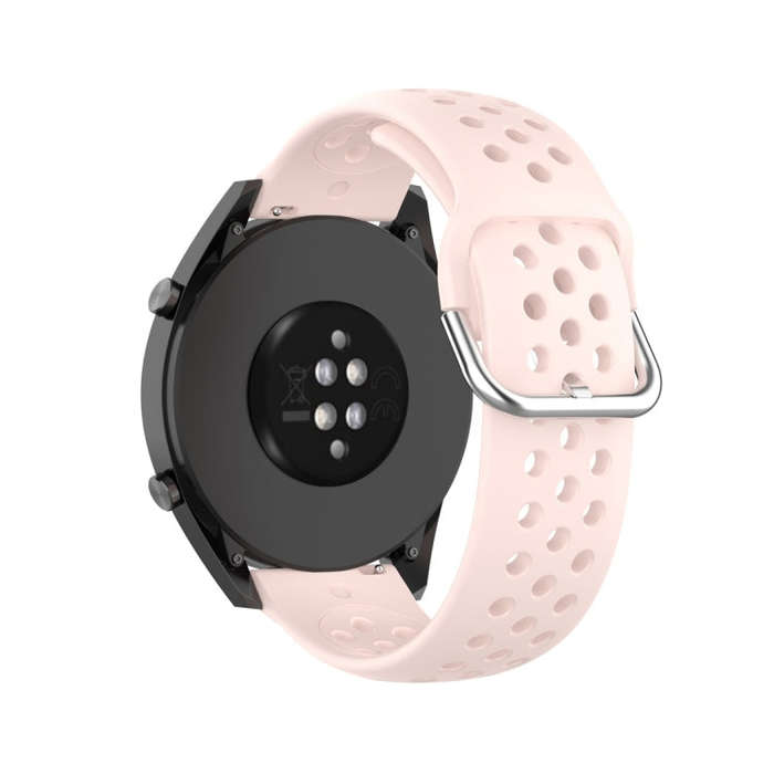 For Huawei Watch GT 46mm / 42mm / GT2 46mm 22mm Clasp Solid Color Sport Watch Band(Pink)