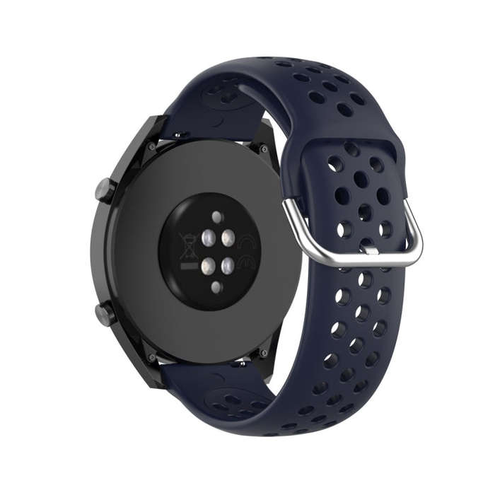 For Huawei Watch GT 46mm / 42mm / GT2 46mm 22mm Clasp Solid Color Sport Watch Band(Dark Blue)