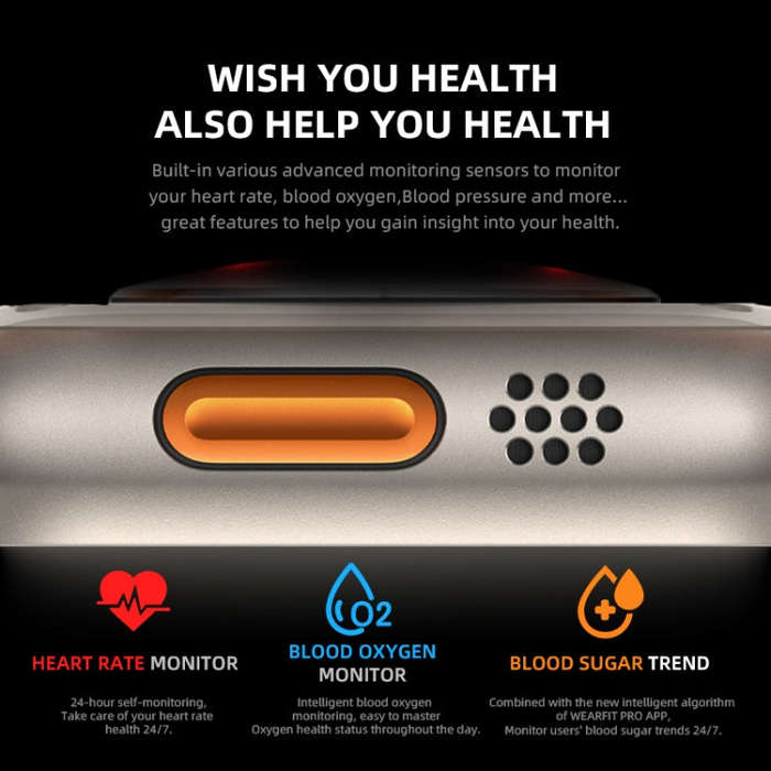 HW8 Ultra 2.02 inch TFT Screen Smart Watch, IP67 Waterproof Support Heart Rate & Blood Oxygen Mon...
