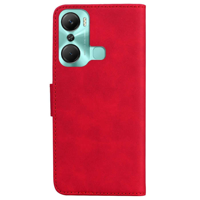 For Infinix Hot 12 Pro Skin Feel Pure Color Flip Leather Phone Case(Red)