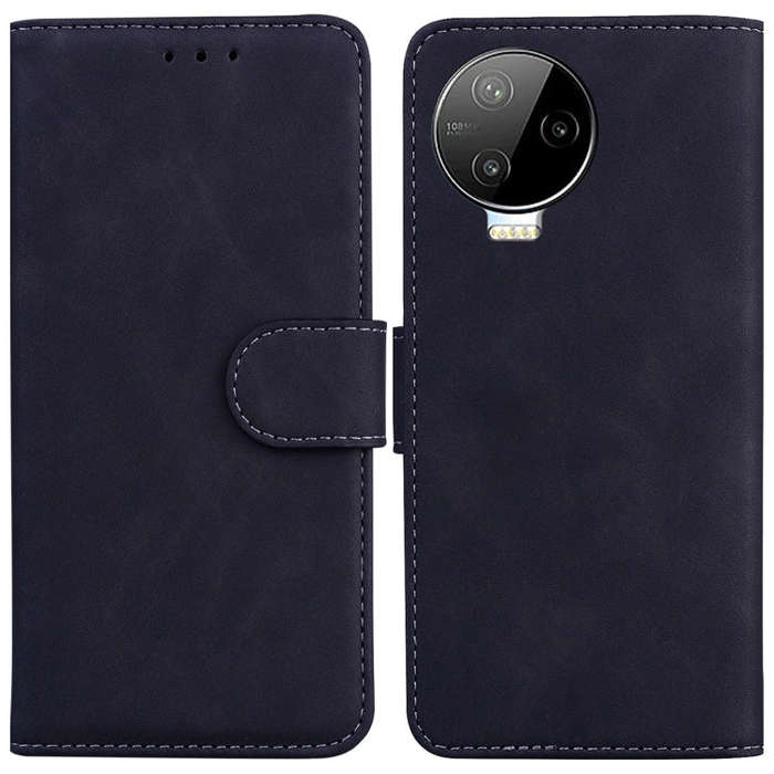 For Infinix Note 12 Pro 4G Skin Feel Pure Color Flip Leather Phone Case(Black)
