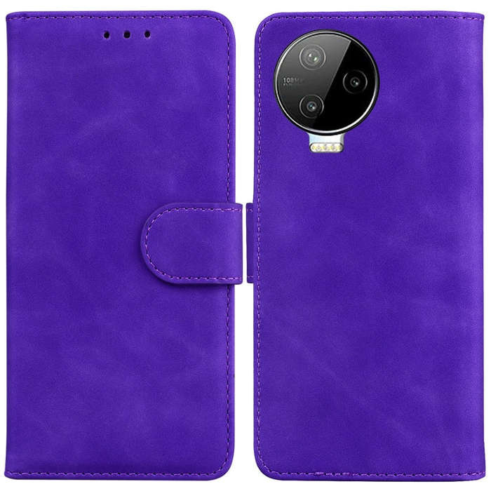 For Infinix Note 12 Pro 4G Skin Feel Pure Color Flip Leather Phone Case(Purple)
