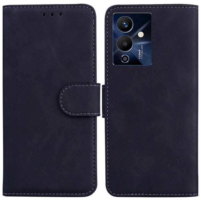 For Infinix Note 12 Pro 5G Skin Feel Pure Color Flip Leather Phone Case(Black)