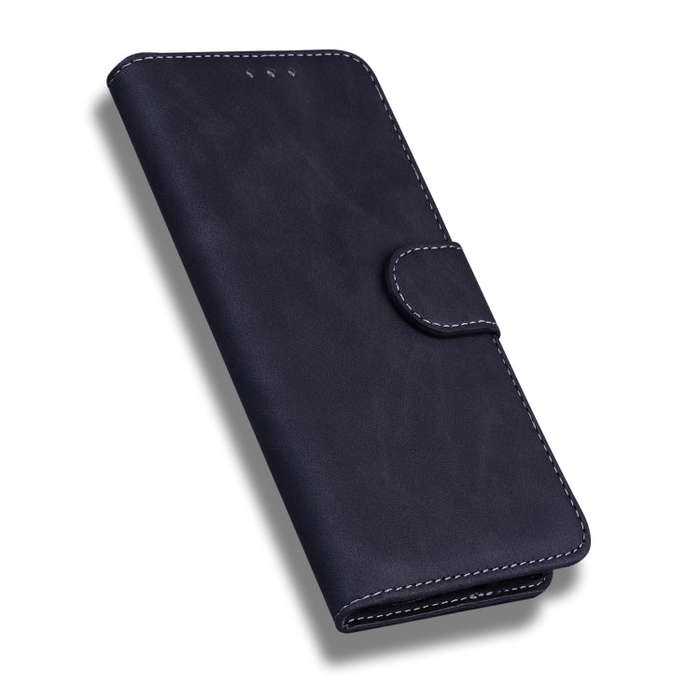 For Tecno Camon 19 Neo Skin Feel Pure Color Flip Leather Phone Case(Black)