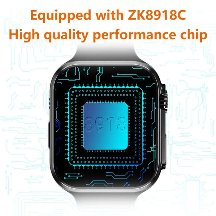 WS8 Pro 2.0 inch IPS Full Touch Screen Smart Watch, IP67 Waterproof Support Heart Rate & Blood Ox...