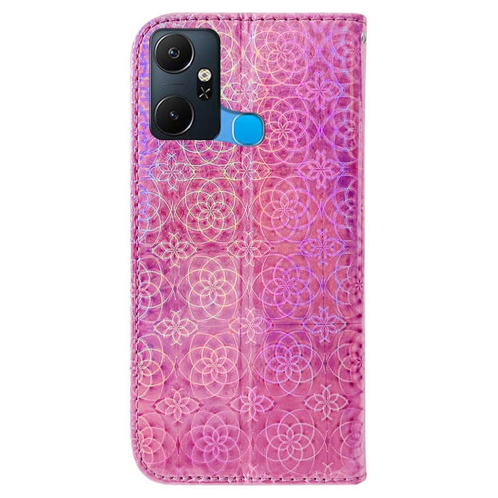 For Infinix Smart 6 Plus Colorful Magnetic Buckle Leather Phone Case(Pink)