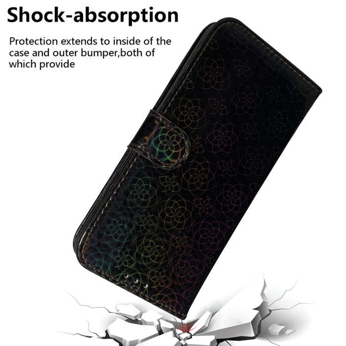 For Tecno Camon 19 Neo Colorful Magnetic Buckle Leather Phone Case(Black)