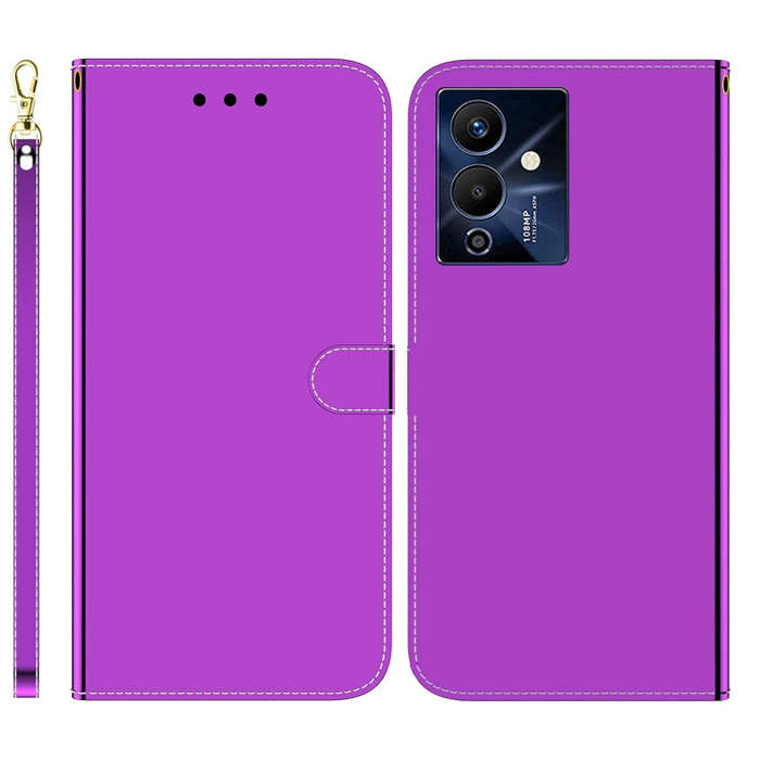 For Infinix Note 12 Pro 5G Imitated Mirror Surface Leather Phone Case(Purple)