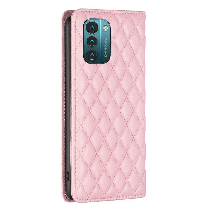 For Nokia G11 / G21 Diamond Lattice Magnetic Leather Flip Phone Case(Pink)