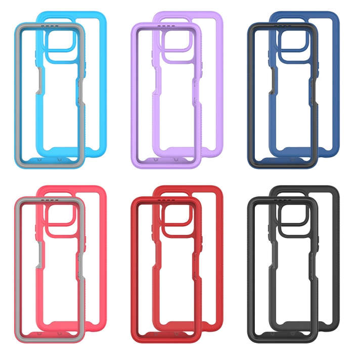 For Honor X8 4G Starry Sky Solid Color Shockproof TPU Clear PC Phone Case(Purple)