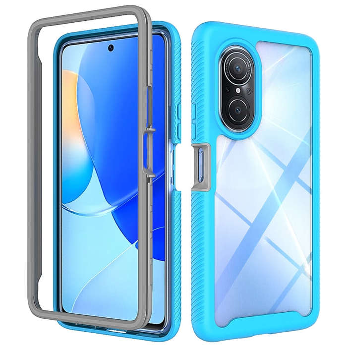 For Huawei Nova 9 SE Starry Sky Solid Color Shockproof TPU Clear PC Phone Case(Sky Blue)