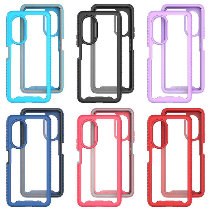 For Huawei Nova 9 SE Starry Sky Solid Color Shockproof TPU Clear PC Phone Case(Red)