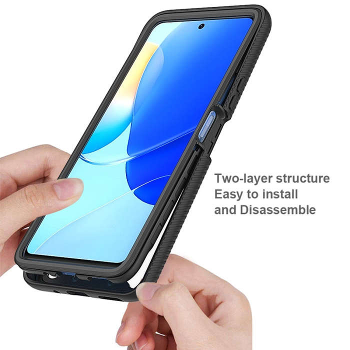 For Huawei Nova 9 SE Starry Sky Solid Color Shockproof TPU Clear PC Phone Case(Dark Blue)