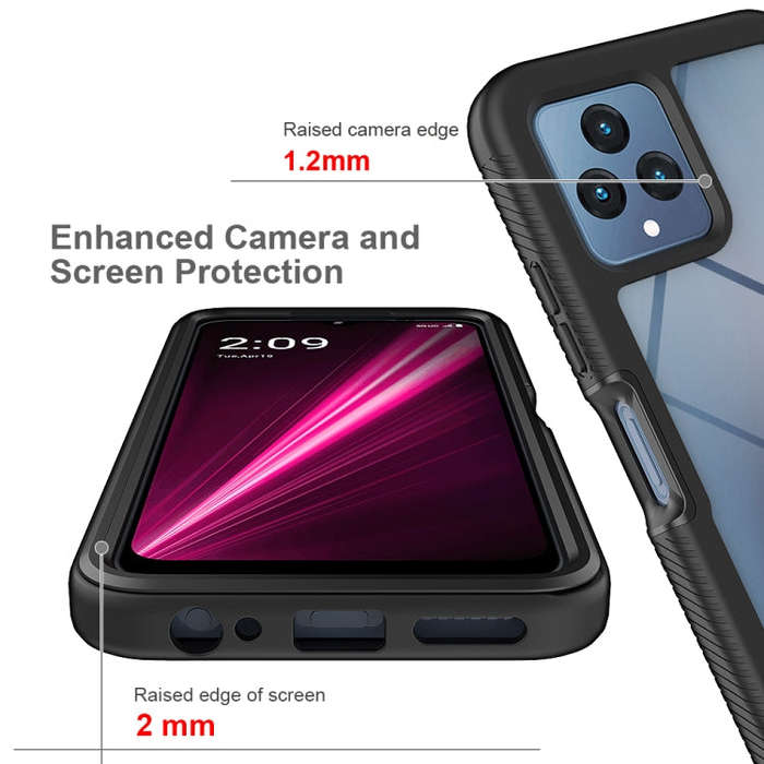 For T-Moblie Revvl 6 5G Starry Sky Solid Color Shockproof TPU Clear PC Phone Case(Sky Blue)