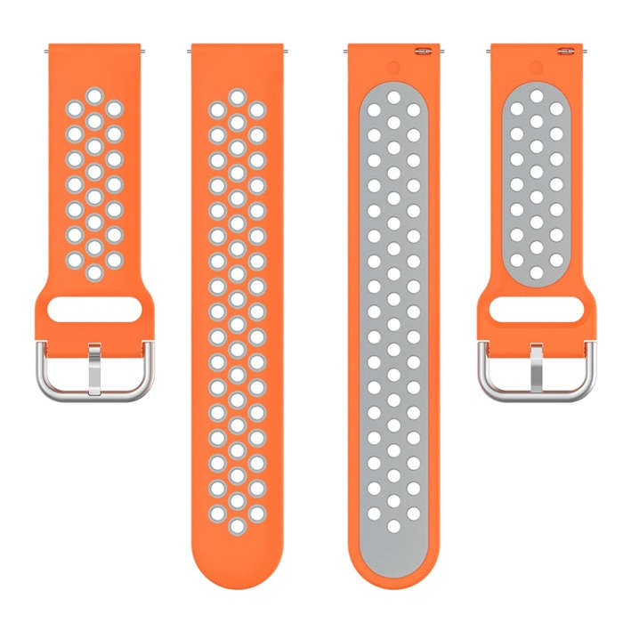 For Huawei Watch GT 46mm / 42mm 22mm Clasp Two Color Sport Watch Band(Orange + Grey)