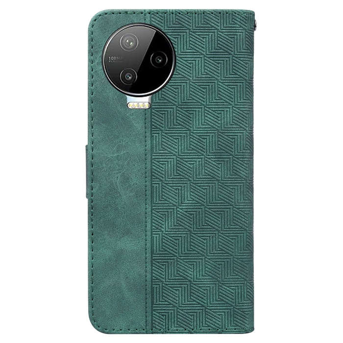 For Infinix Note 12 Pro 4G Geometric Embossed Flip Leather Phone Case(Green)