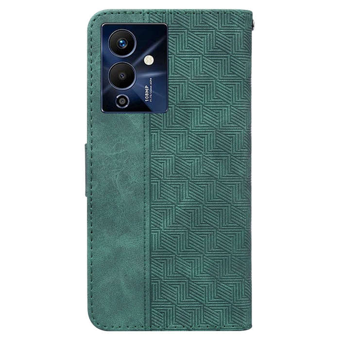 For Infinix Note 12 Pro 5G Geometric Embossed Flip Leather Phone Case(Green)