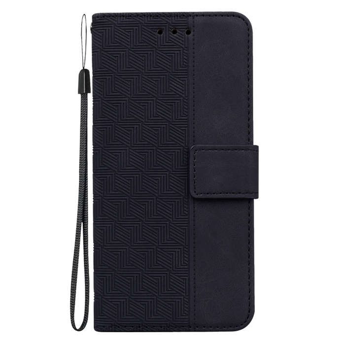 For Tecno Camon 19 Neo Geometric Embossed Flip Leather Phone Case(Black)