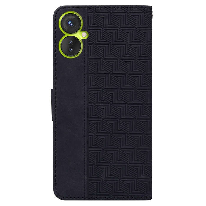 For Tecno Camon 19 Neo Geometric Embossed Flip Leather Phone Case(Black)
