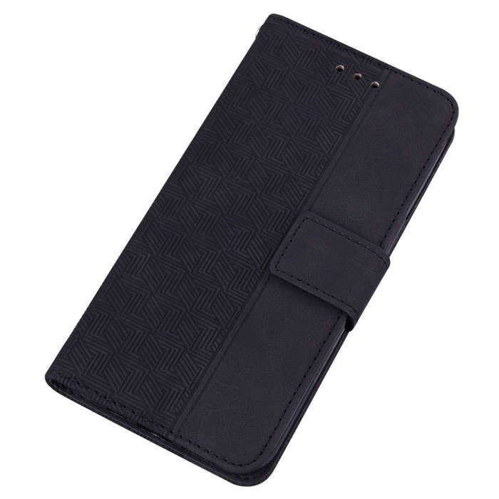 For Tecno Camon 19 Neo Geometric Embossed Flip Leather Phone Case(Black)