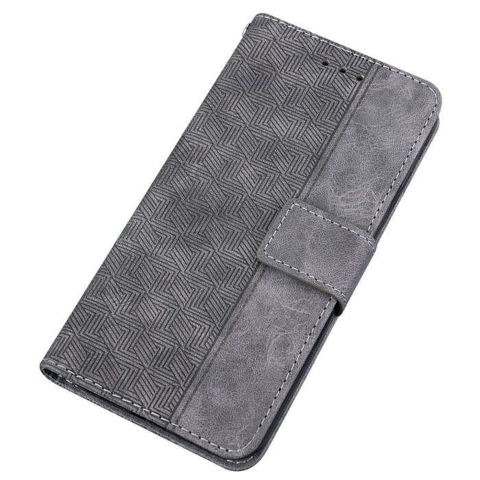 For Tecno Camon 19 Neo Geometric Embossed Flip Leather Phone Case(Grey)