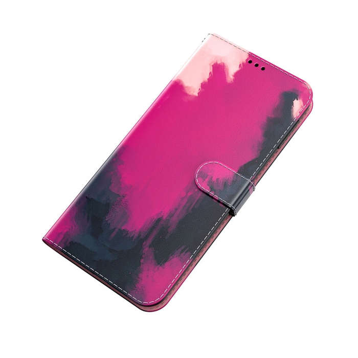 For Infinix Smart 6 Plus Watercolor Pattern Flip Leather Phone Case(Berry Color)