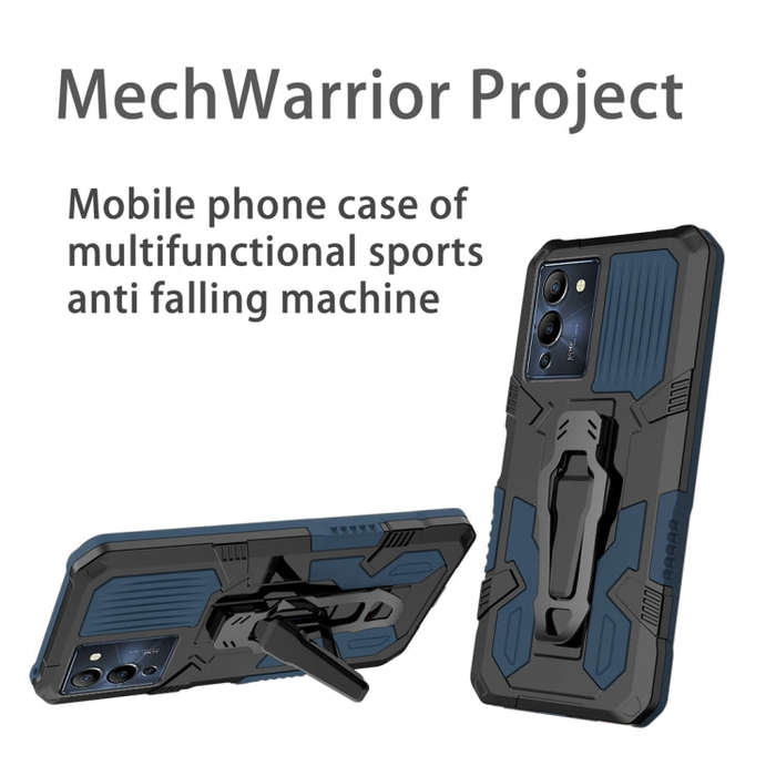 For Infinix Note 12 G96 Armor Warrior Shockproof PC + TPU Phone Case(Blue)