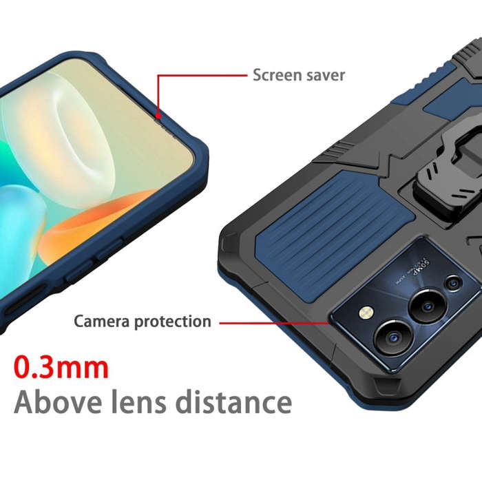 For Infinix Note 12 G96 Armor Warrior Shockproof PC + TPU Phone Case(Blue)