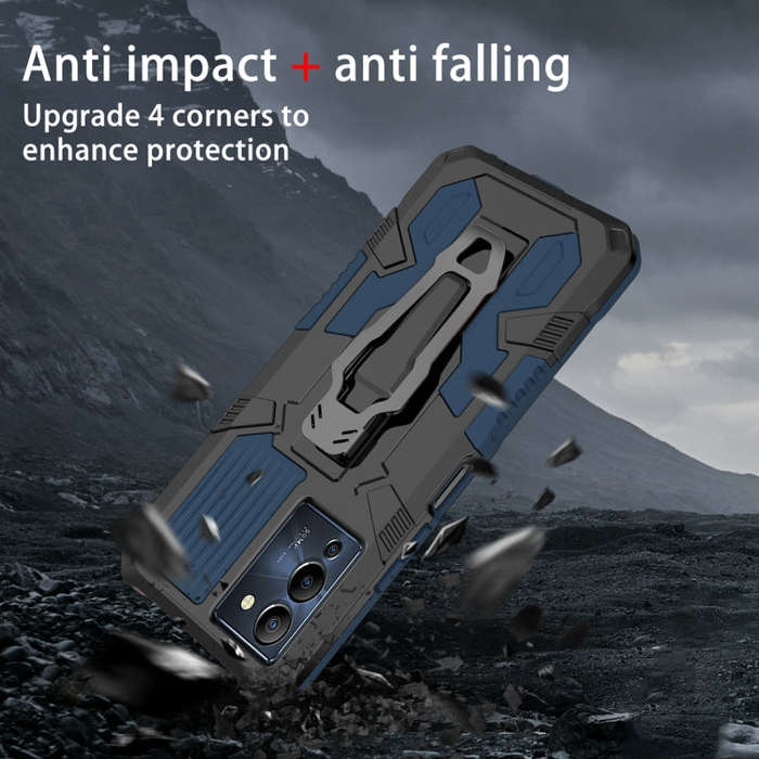 For Infinix Note 12 G96 Armor Warrior Shockproof PC + TPU Phone Case(Blue)