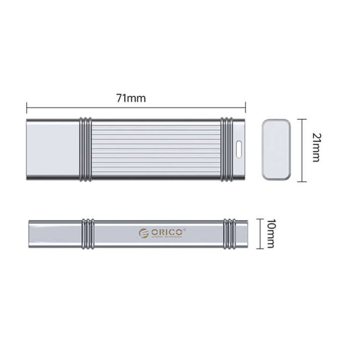 ORICO 256GB USB-A USB3.2 Gen1 USB Flash Drive, Read 260MB/s, Write 50MB/s (Silver)