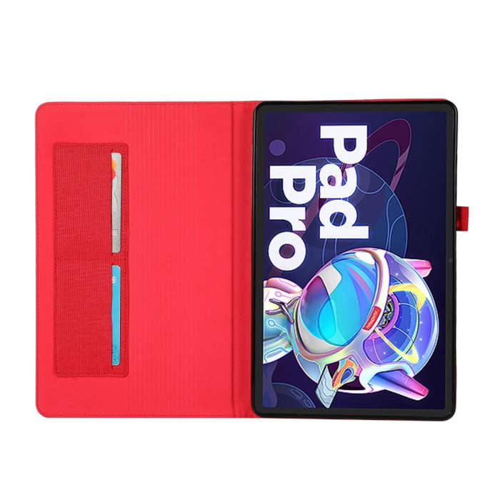 For Lenovo Tab P11 Pro Fabric Leather Tablet Case(Red)