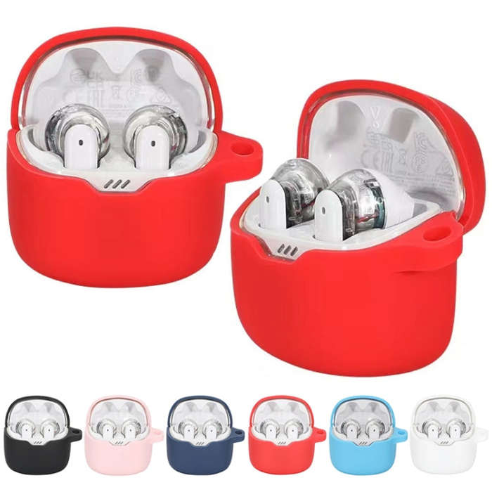 For JBL Tune Flex Earphone Silicone Protective Case(Red)