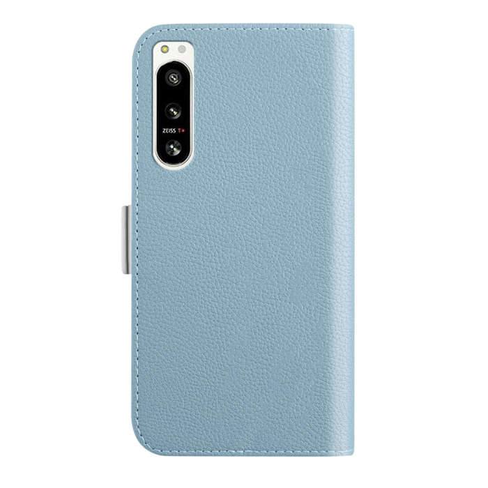 For Sony Xperia 5 IV Candy Color Litchi Texture Leather Phone Case(Light Blue)