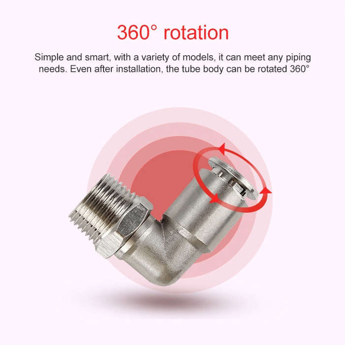 PL8-01 LAIZE Nickel Plated Copper Elbow Male Thread Pneumatic Quick Fitting Connector